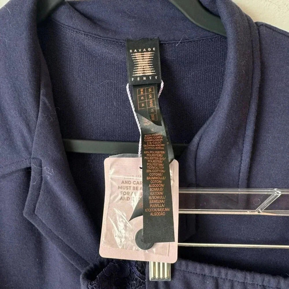 NWT Savage X Fenty Men's Navy Blue Panama PJ Set XL/XXL - Picture 5 of 6